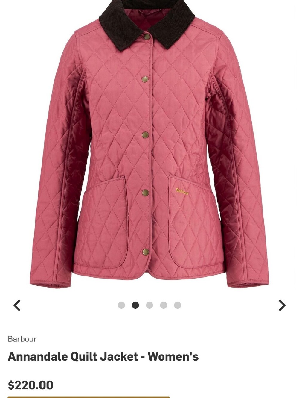 Barbour Annandale Wildberry quilted jacket sz 6